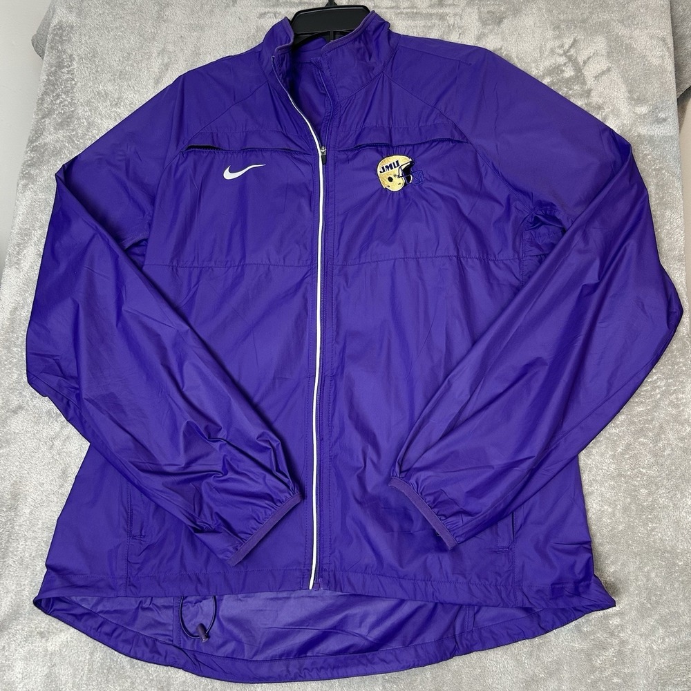 James Madison University JMU Nike Football Jacket Full Zip Windbreaker Men's XL